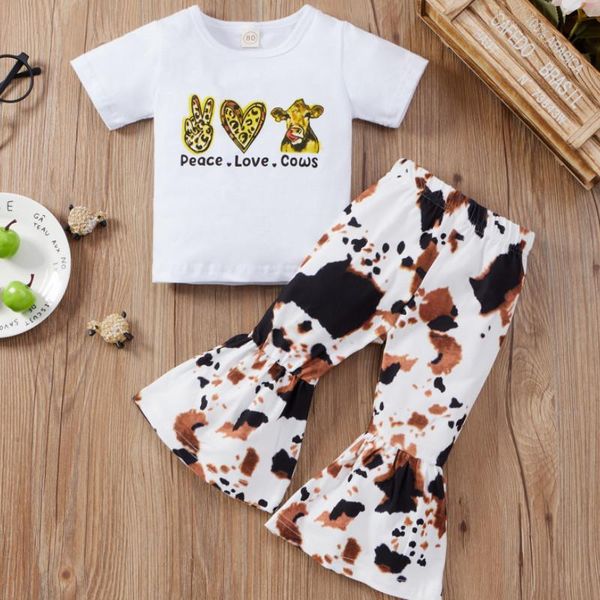 pieces kids suit set, letter print o-neck short sleeve + tie-dyed flared trousers for girls, 6 months-4 years clothing sets, White
pieces kids suit set, letter print o-neck short sleeve + tie-dyed flared trousers for girls, 6 months-4 years clothing sets, White