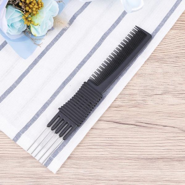 hair brushes black carbon fiber anti-static steel wire clip comb rat-tail tool, Silver 
hair brushes black carbon fiber anti-static steel wire clip comb rat-tail tool, Silver