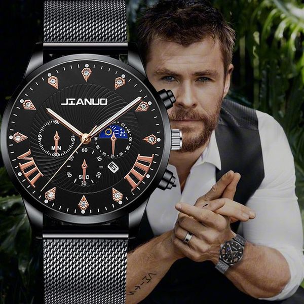 wristwatches luxury mens business date calendar watches men sport stainless steel mesh watch men's casual quartz relogio masculino, Slivery;brown
wristwatches luxury mens business date calendar watches men sport stainless steel mesh watch men's casual quartz relogio masculino, Slivery;brown