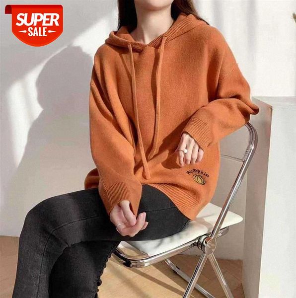 011894 hooded sweater women korean cartoon pumpkin letter embroidery loose casual pullover hoodie #x88r, Black;gray
011894 hooded sweater women korean cartoon pumpkin letter embroidery loose casual pullover hoodie #x88r, Black;gray