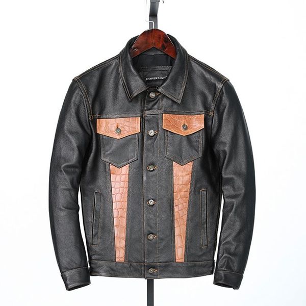 men's leather & faux 2021 black genuine jacket men casual style single breasted plus size 4xl real natural cowhide spring slim fit shor
men's leather & faux 2021 black genuine jacket men casual style single breasted plus size 4xl real natural cowhide spring slim fit shor