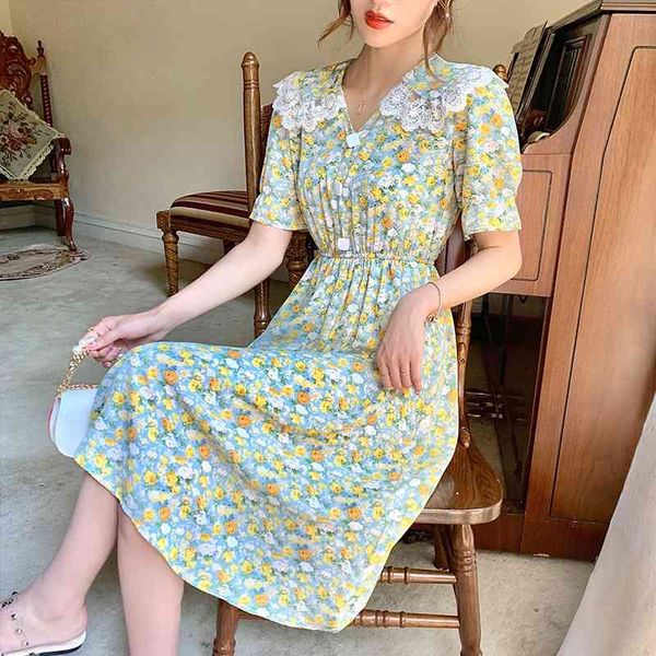 casual dresses doll collar floral dress female summer waist slimming temperament fairy skirt gentle wind stitching beop, Black;gray
casual dresses doll collar floral dress female summer waist slimming temperament fairy skirt gentle wind stitching beop, Black;gray