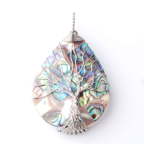 wojiaer tree of life silver wire wrap water drop bead necklace & pendant natural abalone shell jewelry chain 18 inch w9308
wojiaer tree of life silver wire wrap water drop bead necklace & pendant natural abalone shell jewelry chain 18 inch w9308