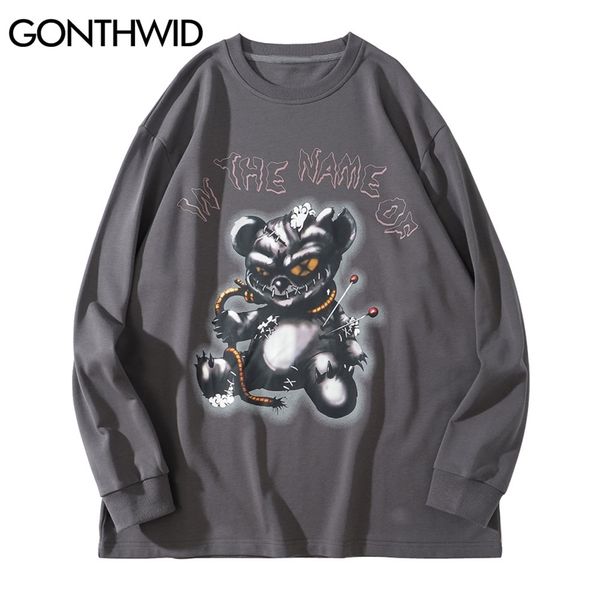 long sleeve tees shirts streetwear hip hop devil bear print casual loose tshirts harajuku punk rock gothic 210602, White;black
long sleeve tees shirts streetwear hip hop devil bear print casual loose tshirts harajuku punk rock gothic 210602, White;black