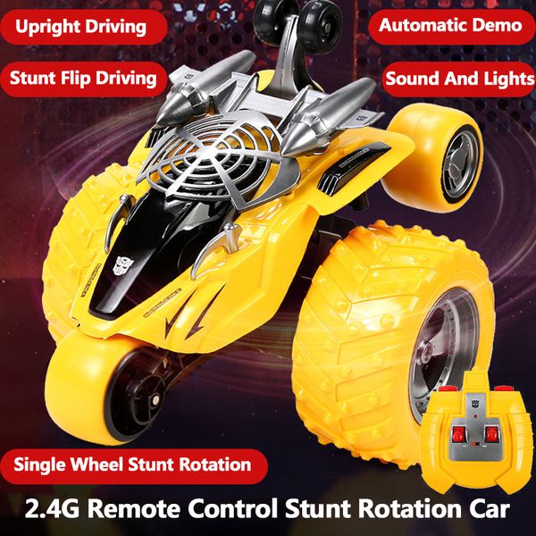 bumblebees stunt flip remote control car upright driving one key demo 360 degree stunt rotation car sound light kids rc toys
bumblebees stunt flip remote control car upright driving one key demo 360 degree stunt rotation car sound light kids rc toys