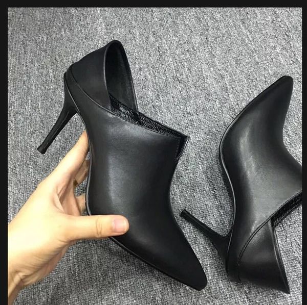 shoe black leather office lady in pumps toe-to-toe toe covers high heels women's ankle patched work boots
shoe black leather office lady in pumps toe-to-toe toe covers high heels women's ankle patched work boots