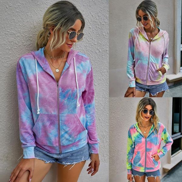 women's jackets tie dye printed zipper hooded women coat autumn winter casual loose drawstring hood long sleeve pocket gradient jacket, Black;brown
women's jackets tie dye printed zipper hooded women coat autumn winter casual loose drawstring hood long sleeve pocket gradient jacket, Black;brown