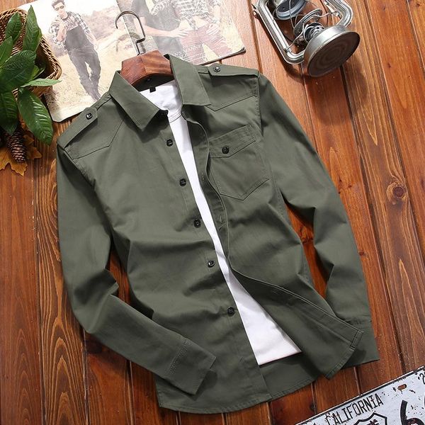men's casual shirts 2021 mens military long sleeve slim fit work army shirt men solid autumn cotton chest pocket male blouse 5xl, White;black
men's casual shirts 2021 mens military long sleeve slim fit work army shirt men solid autumn cotton chest pocket male blouse 5xl, White;black