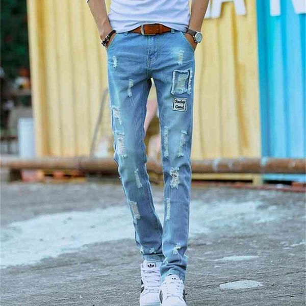 men's jeans fashion hole ripped personality slim straight casual denim trousers scratched street pants plus size a3v1, Blue
men's jeans fashion hole ripped personality slim straight casual denim trousers scratched street pants plus size a3v1, Blue