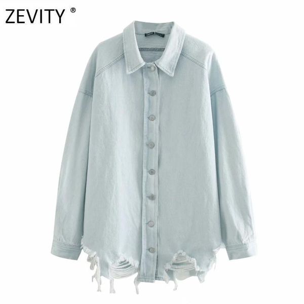 women's jackets zevity women vintage broken hole oversized denim jacket lady long sleeve breasted casual loose coat leisure jeans ct56, Black;brown
women's jackets zevity women vintage broken hole oversized denim jacket lady long sleeve breasted casual loose coat leisure jeans ct56, Black;brown