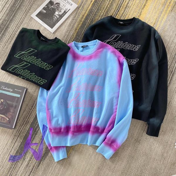 men's sweaters we11done pullover tie-dye spray paint color matching letter barrage welldone sweater men clothing 2021 fashion, White;black
men's sweaters we11done pullover tie-dye spray paint color matching letter barrage welldone sweater men clothing 2021 fashion, White;black