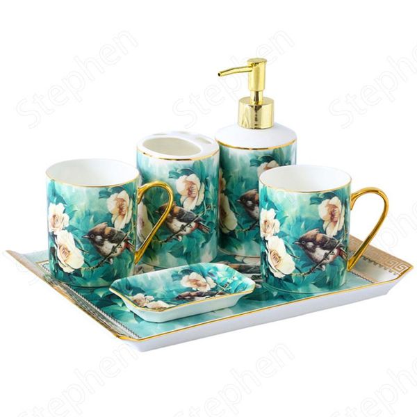 bath accessory set painted cuckoo bird bathroom accessories ceramic european classical gold stroke five piece restroom decoration utensils
bath accessory set painted cuckoo bird bathroom accessories ceramic european classical gold stroke five piece restroom decoration utensils