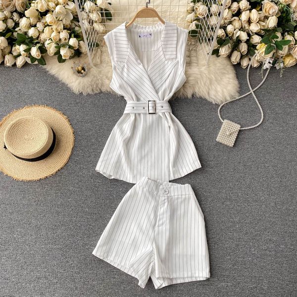 women's jumpsuits & rompers fashion summer women two piece sets striped print notched collar sleeveless belted long and elasti, Black;white
women's jumpsuits & rompers fashion summer women two piece sets striped print notched collar sleeveless belted long and elasti, Black;white