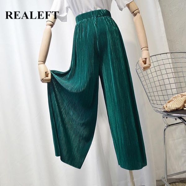 women's pleated long pants elastic waist solid casual loose female wide leg chic trouses ladies spring summer & capris, Black;white
women's pleated long pants elastic waist solid casual loose female wide leg chic trouses ladies spring summer & capris, Black;white