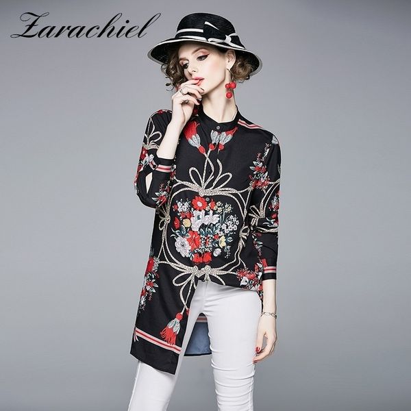 women vintage drawstring pattern flower print ladies blouse and long sleeve side split casual loose work wear office shirt 210416, White
women vintage drawstring pattern flower print ladies blouse and long sleeve side split casual loose work wear office shirt 210416, White