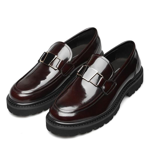 men's shoes, european style set of feet, thick-soled square toe, made cow patent leather, bright color, breathable, loafers dress shoes, Black
men's shoes, european style set of feet, thick-soled square toe, made cow patent leather, bright color, breathable, loafers dress shoes, Black