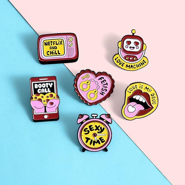 pins, brooches netflix and chill enamel pins brooch time fetish booth call love is my orug phone clock lapel pin badges jewelry gifts, Gray
pins, brooches netflix and chill enamel pins brooch time fetish booth call love is my orug phone clock lapel pin badges jewelry gifts, Gray