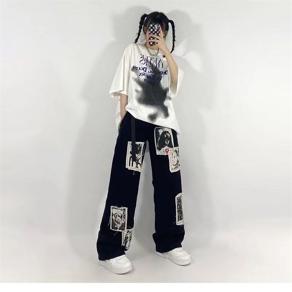 houzhou grunge punk patchwork black jeans women hip hop streetwear print oversize wide leg trousers 90s vintage fashion pants 210922, Blue
houzhou grunge punk patchwork black jeans women hip hop streetwear print oversize wide leg trousers 90s vintage fashion pants 210922, Blue