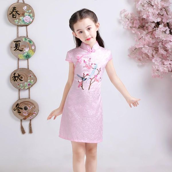 pink embroidery girls cheongsam short sleeve party dress summer chinese cute kids formal vintage qipao ethnic clothing, Red
pink embroidery girls cheongsam short sleeve party dress summer chinese cute kids formal vintage qipao ethnic clothing, Red