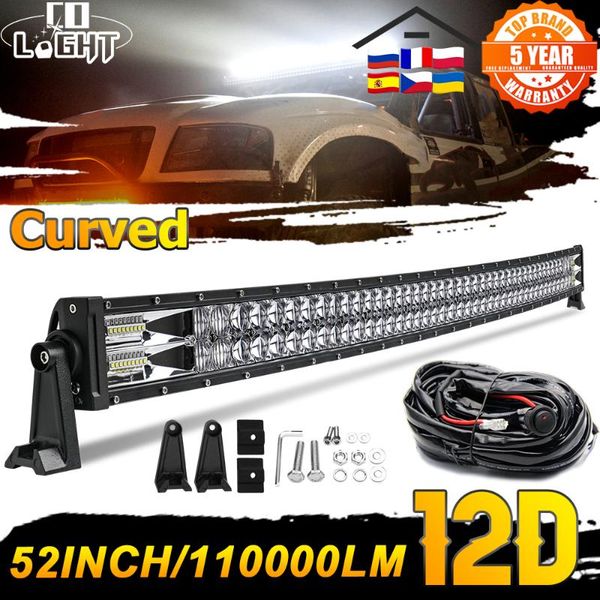 working light co 110000lm 52inch curved led bar 12d super bright 2-rows combo beam for atv offroad uaz suv 4x4 4wd 12v 24v
working light co 110000lm 52inch curved led bar 12d super bright 2-rows combo beam for atv offroad uaz suv 4x4 4wd 12v 24v