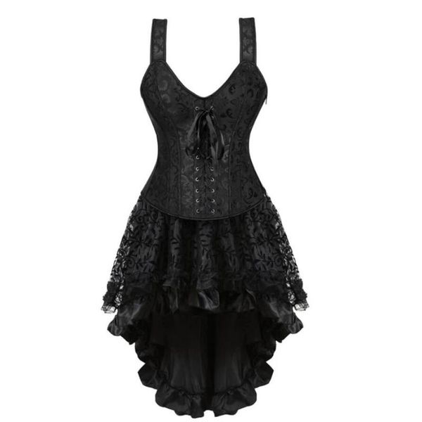 bustiers & corsets women gothic corset dress embroidery floral overbust vest renaissance blouse asymmetrical lace skirt set plus size, Black;white
bustiers & corsets women gothic corset dress embroidery floral overbust vest renaissance blouse asymmetrical lace skirt set plus size, Black;white