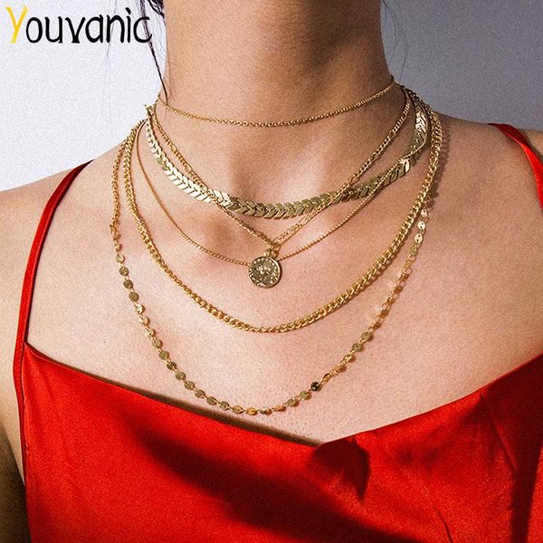 pendant necklaces youvanic bohemia multilayer chain coin choker necklace for women vintage punk sequin collar collier fashion jewelry 2577, Silver
pendant necklaces youvanic bohemia multilayer chain coin choker necklace for women vintage punk sequin collar collier fashion jewelry 2577, Silver