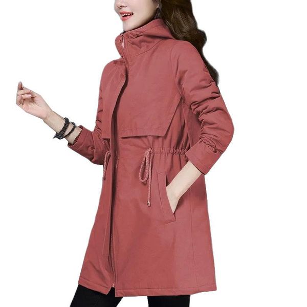 women's trench coats 2021 women coat autumn classic mid-length female windbreaker long sleeve lining hooded outwear ladies, Tan;black
women's trench coats 2021 women coat autumn classic mid-length female windbreaker long sleeve lining hooded outwear ladies, Tan;black
