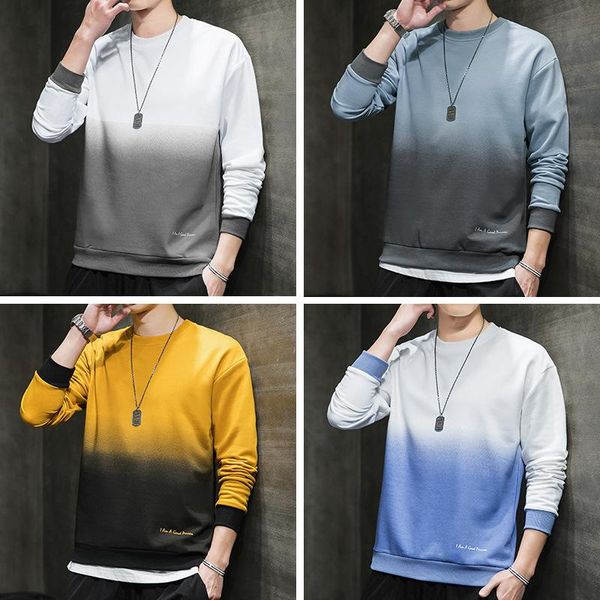 men's hoodies & sweatshirts 2021 autumn winter round neck long sleeve gradual two tones sweatshirt for men, Black
men's hoodies & sweatshirts 2021 autumn winter round neck long sleeve gradual two tones sweatshirt for men, Black