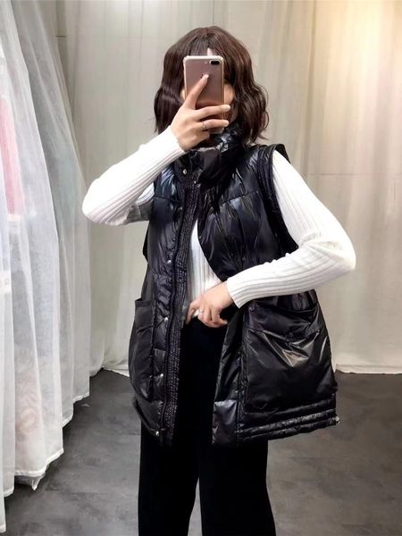 vests off season et women's vt autumn winter stand collar korean loose large down vt wt5205, Black;white
vests off season et women's vt autumn winter stand collar korean loose large down vt wt5205, Black;white