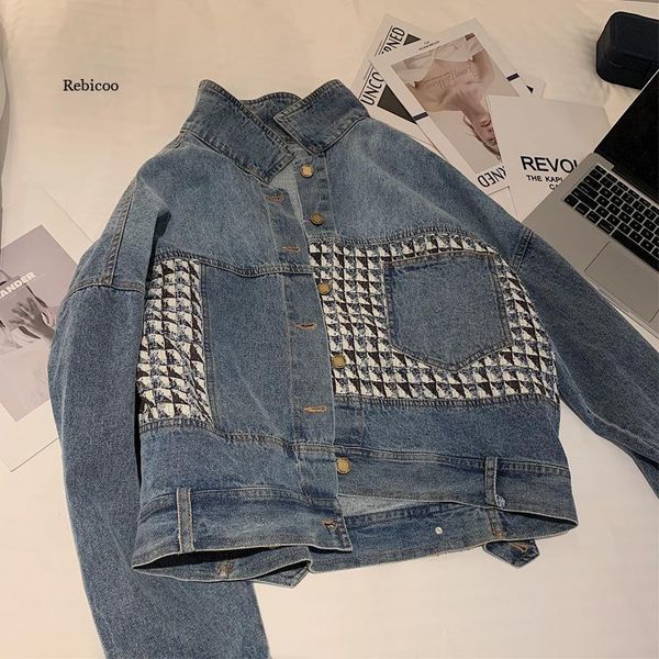 women's jackets plus size rivet loose ripped black denim vintage streetwear jeans coat girl boyfriend oversized outwear fringe jean, Black;brown
women's jackets plus size rivet loose ripped black denim vintage streetwear jeans coat girl boyfriend oversized outwear fringe jean, Black;brown