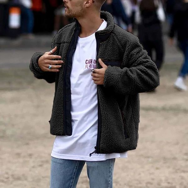 men's jackets autumn winter men sweatshirts cardigan jacket solid long sleeve fluffy fleece casual outerwear male zipper patchwork pock, Black;brown
men's jackets autumn winter men sweatshirts cardigan jacket solid long sleeve fluffy fleece casual outerwear male zipper patchwork pock, Black;brown