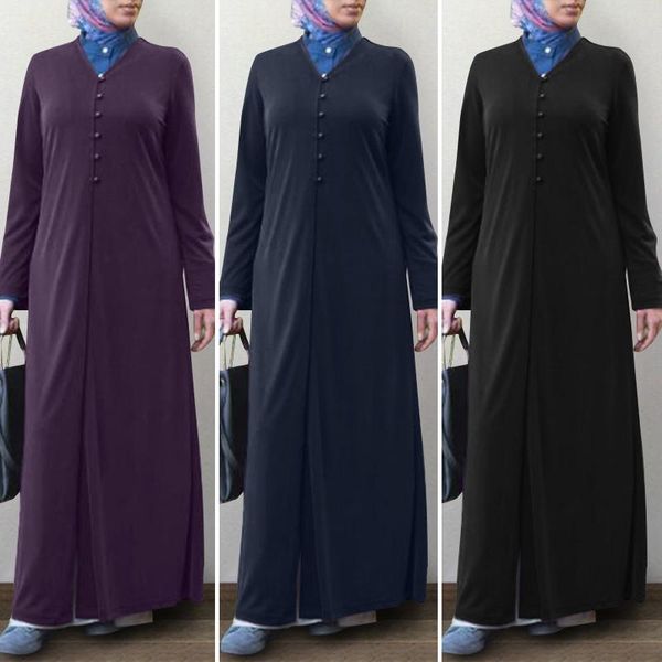 casual dresses women's autumn knitted sundress zanzea 2021 vintage muslim dress v neck buttton maxi vestidos female islamic robe, Black;gray
casual dresses women's autumn knitted sundress zanzea 2021 vintage muslim dress v neck buttton maxi vestidos female islamic robe, Black;gray