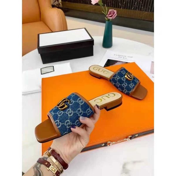 g summer new flip flop sandals double button flat bottomed square head wear retro versatile denim women's shoes ebtj zmm, Black
g summer new flip flop sandals double button flat bottomed square head wear retro versatile denim women's shoes ebtj zmm, Black