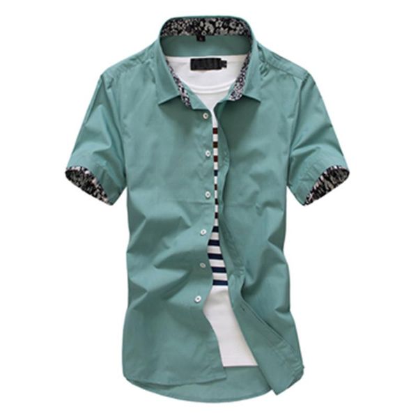 men's casual shirts fashion men solid short sleeve turn-down collar dress shirt business work male slim fit camisa de hombre, White;black
men's casual shirts fashion men solid short sleeve turn-down collar dress shirt business work male slim fit camisa de hombre, White;black