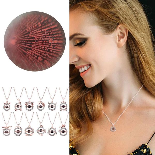 chains twelve constellations 100 languages i love you projection pendant romantic memory wedding necklace, Silver
chains twelve constellations 100 languages i love you projection pendant romantic memory wedding necklace, Silver