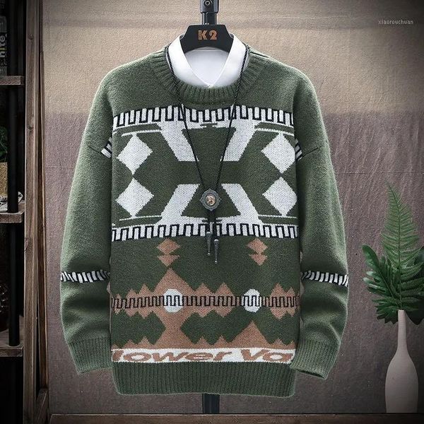 men's sweaters mens printed knitted sweater 2021 winter casual pullover long-sleeved green clothing student outerwear, White;black
men's sweaters mens printed knitted sweater 2021 winter casual pullover long-sleeved green clothing student outerwear, White;black