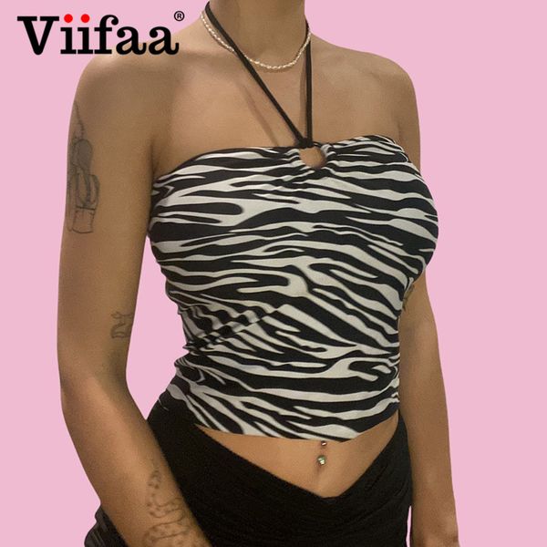 viifaa fashion y2k clothing women zebra print halter o-ring detail baless summer slim crop high quality, Black;gray
viifaa fashion y2k clothing women zebra print halter o-ring detail baless summer slim crop high quality, Black;gray