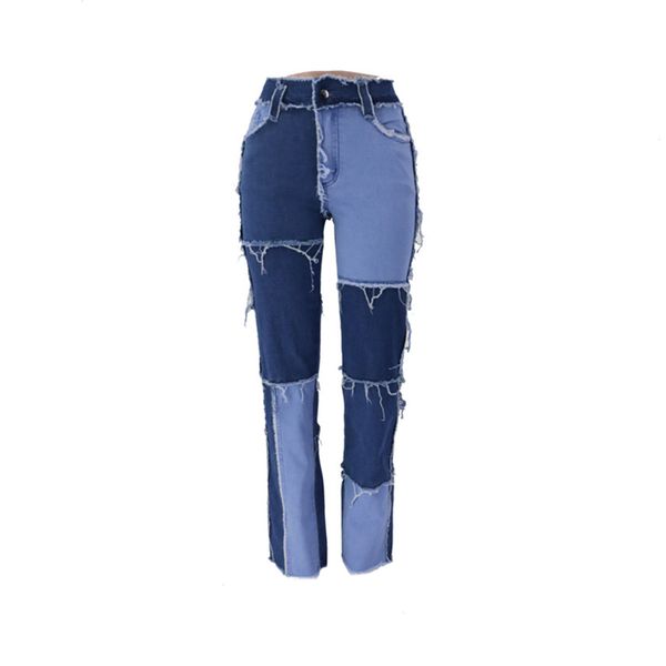 Women's Jeans Women Straight Leg Jeans, Tail Patchwork Raw Him Relax Denim Broek Slim Fit IONJ, Blue
Women's Jeans Women Straight Leg Jeans, Tail Patchwork Raw Him Relax Denim Broek Slim Fit IONJ, Blue