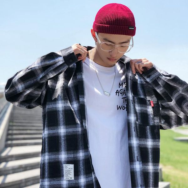 men's casual shirts harajuku plaid men's spring 2021 autumn winter flannel men oversized loose retro long-sleeved, White;black
men's casual shirts harajuku plaid men's spring 2021 autumn winter flannel men oversized loose retro long-sleeved, White;black