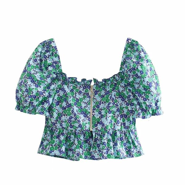 women's blouses & shirts square-necked floral green bonnet lace up to female summer beautiful of harvest, White
women's blouses & shirts square-necked floral green bonnet lace up to female summer beautiful of harvest, White