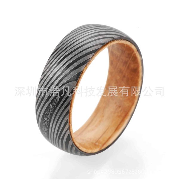 Ring Products in Autumn: Damascus Steel Inner Olive Wood Fashion Trend Tungsten Combination, Silver
Ring Products in Autumn: Damascus Steel Inner Olive Wood Fashion Trend Tungsten Combination, Silver
