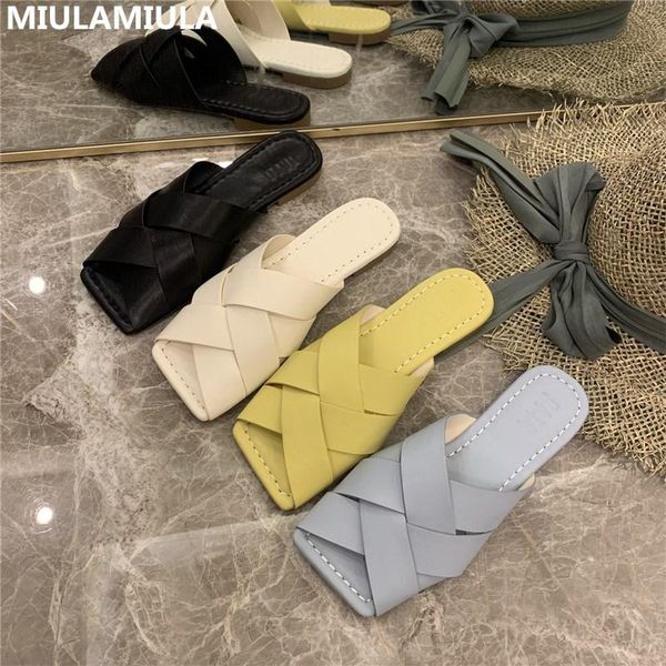 summer fashion square toe woven leather flat beach slippers brand designer socofy slip on loafers mules flip flops outside, Black
summer fashion square toe woven leather flat beach slippers brand designer socofy slip on loafers mules flip flops outside, Black
