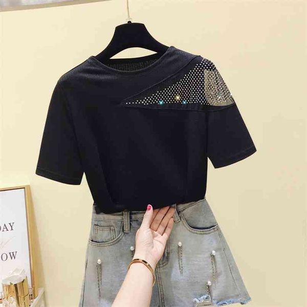 summer women's short sleeve o neck bling patchwork mesh t-shirt ladies casual pullover tee a3275 210428, White
summer women's short sleeve o neck bling patchwork mesh t-shirt ladies casual pullover tee a3275 210428, White