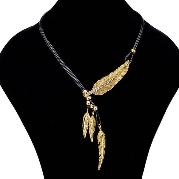 pendant necklaces women choker necklace pu leather rope crystal multilayer feather eig88, Silver
pendant necklaces women choker necklace pu leather rope crystal multilayer feather eig88, Silver