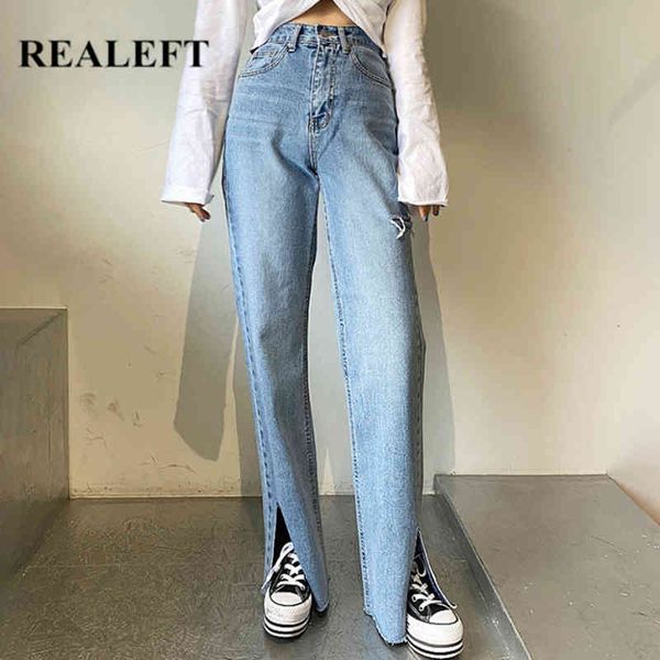 vintage women's denim pants side split high waist fashionable loose jeans female full length trousers 210428, Blue
vintage women's denim pants side split high waist fashionable loose jeans female full length trousers 210428, Blue