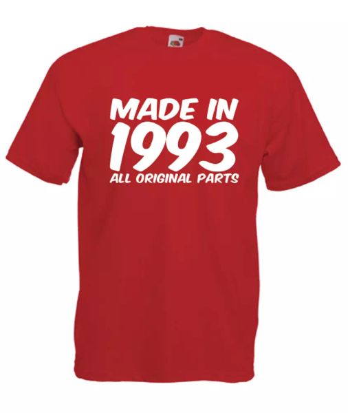 made in 1993 xmas gift idea mens women t shirts multi-color s-2xl, White;black
made in 1993 xmas gift idea mens women t shirts multi-color s-2xl, White;black