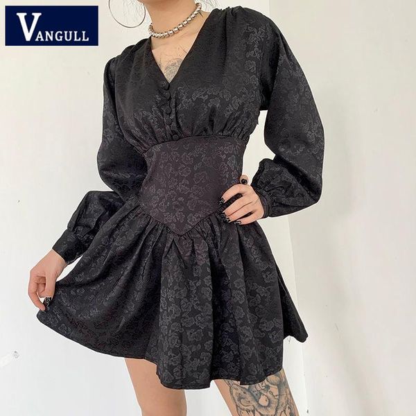 casual dresses vangull black jacquard puff sleeve pleated dress women autumn v-neck fitted waist short vintage a-line, Black;gray
casual dresses vangull black jacquard puff sleeve pleated dress women autumn v-neck fitted waist short vintage a-line, Black;gray