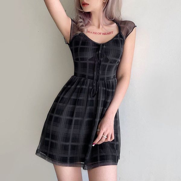 casual dresses qrwr women's lace up vintage mini plaid print gothic square collar bow cute summer women hy2n, Black;gray
casual dresses qrwr women's lace up vintage mini plaid print gothic square collar bow cute summer women hy2n, Black;gray