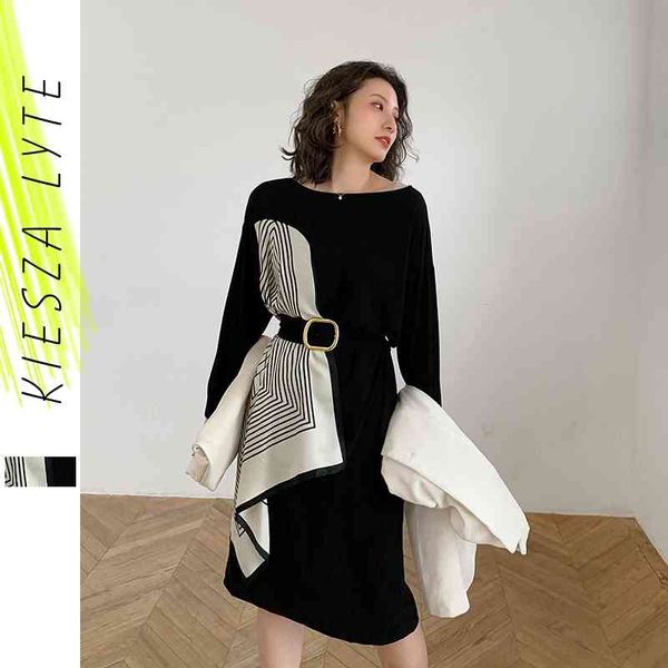 women vintage elegan spring summer long sleeve loose patchwork ladies dresses female vestidos 210608, Black;gray
women vintage elegan spring summer long sleeve loose patchwork ladies dresses female vestidos 210608, Black;gray