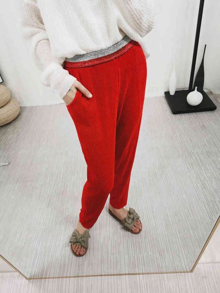 dresses fold elastic pencil show thin veet feet pants, White